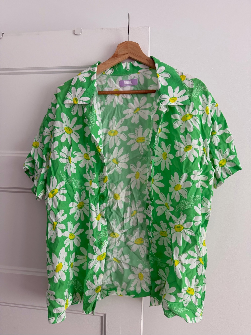 ERL Green Daisy Print Short-Sleeve Shirt